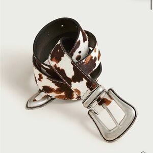 J. Crew Animal Print Belt with Silver Buckle